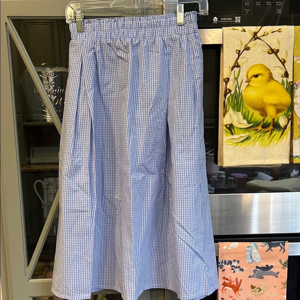 Chic Blue Checkered A-Line Skirt